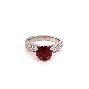 Diamond Platinum Tourmaline Rubellite Ring 5.75 2.43 TCW Certified $4,950 911025